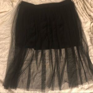 Mossimo Black mini skirt w/ tulle overlay Size XXL
